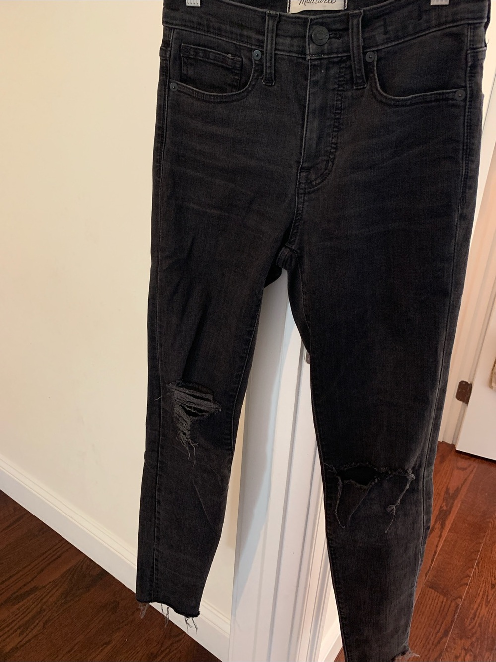 Madewell Black Skinny Ripped Jeans